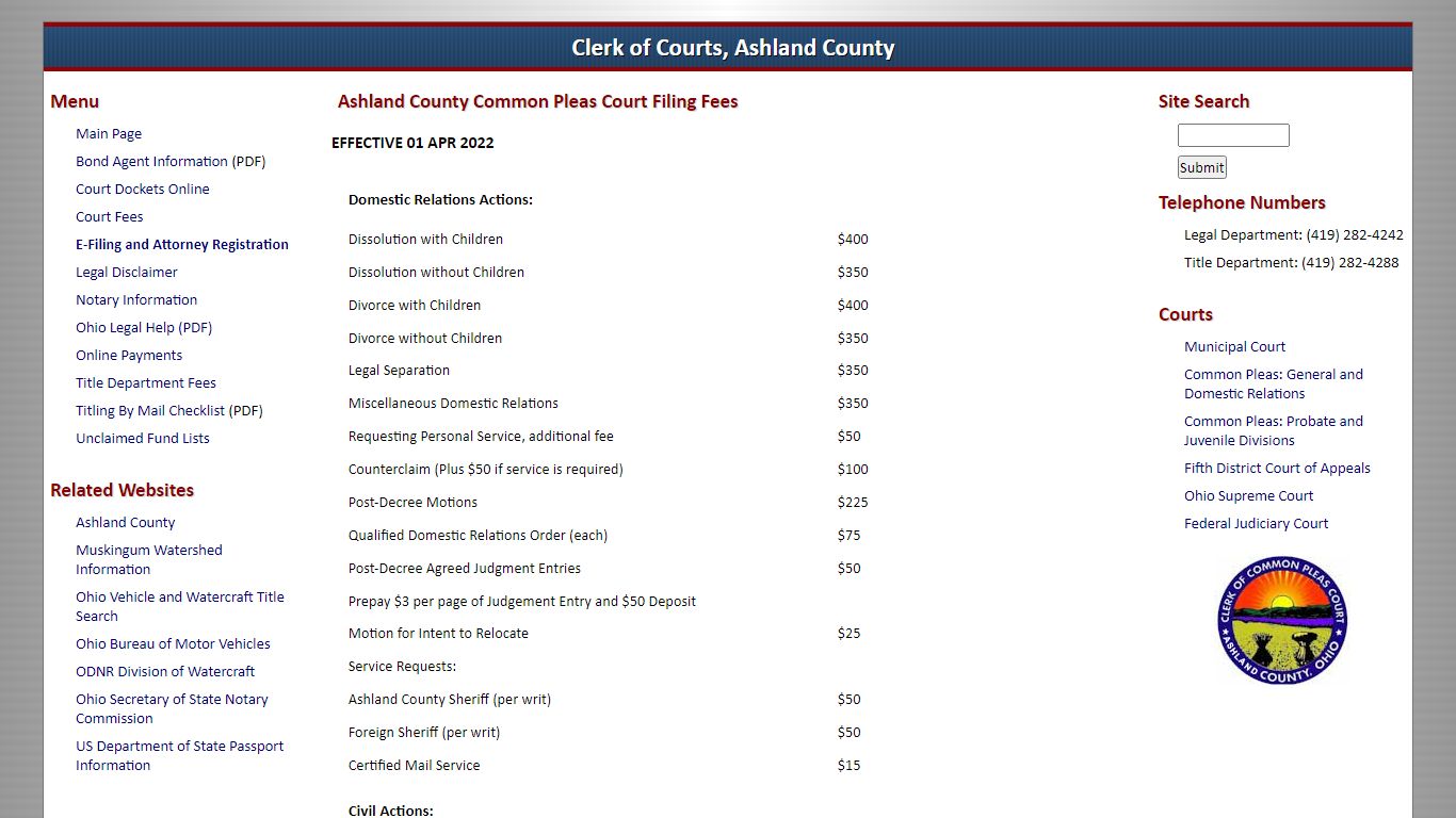Ashland County Clerk of Courts